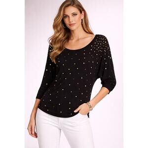 Marc by Marc Jacobs Black Gold Dot Top Size M | Wool Blend | Relaxed Fit